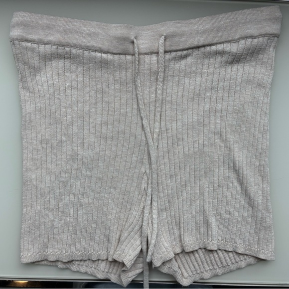 Heartloom Ribbed Knit Shorts in Cream - Picture 1 of 3